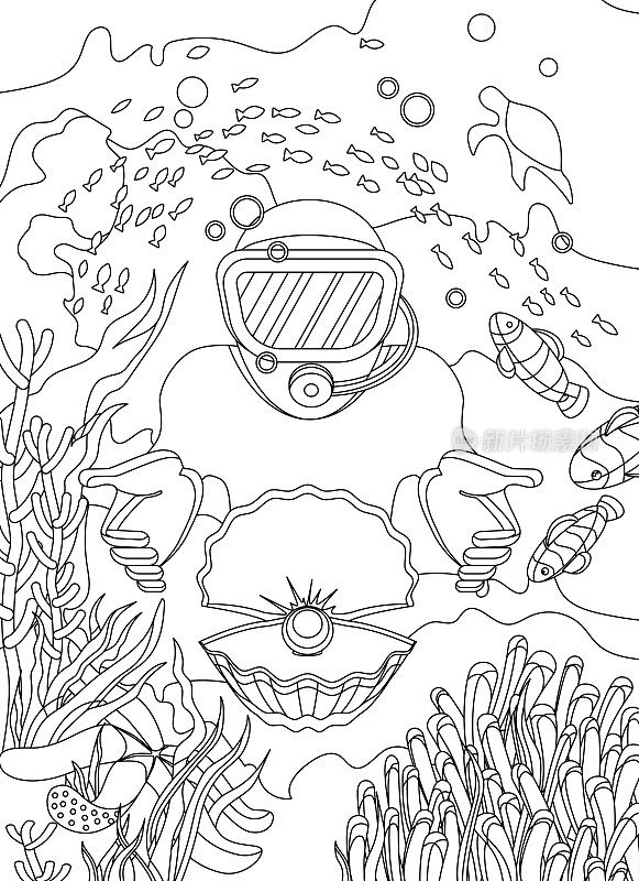 underwater world coloring page